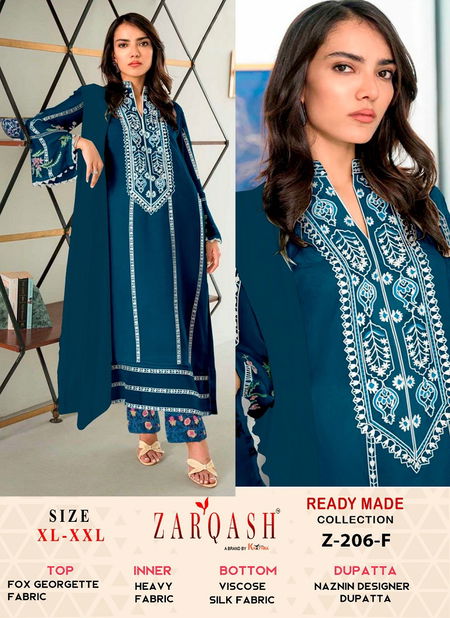 Z 206 Zarqash Fox Georgette Embroidery Pakistani Suits Wholesale Price Catalog